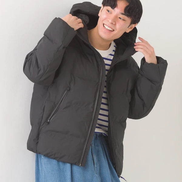 OMNES オムネス 撥水加工シームレス ファイバーダウンブルゾン メンズ Lサイズ ブラック モカ カーキ ダウンジャケット ジャンパー 2024秋冬