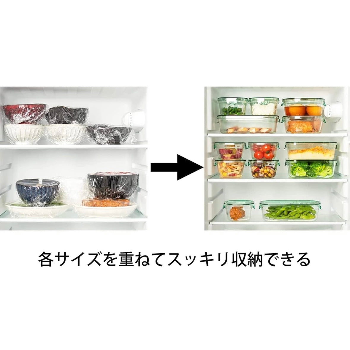 iwaki イワキ 耐熱ガラス 保存容器 パック&レンジ システムセット 7点セット クールグレー オリーブグリーン L(1.2L)×1個、M(500ml)×2個、SS(200ml)×4個 食洗機 電子レンジ オーブン