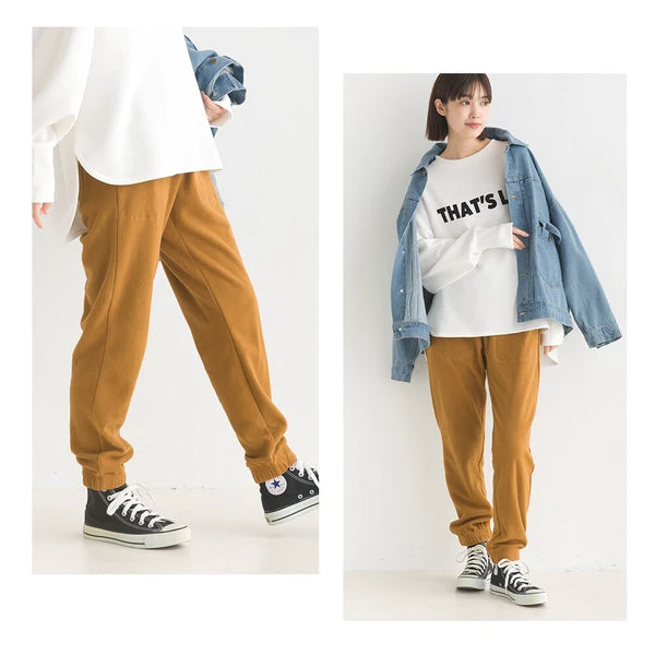 OMNES オムネス ふわ軽!静電気防止マイクロフリース ジョガーパンツ レディース Mサイズ Lサイズ ブラック チャコール ベージュ キャメル 2024秋冬