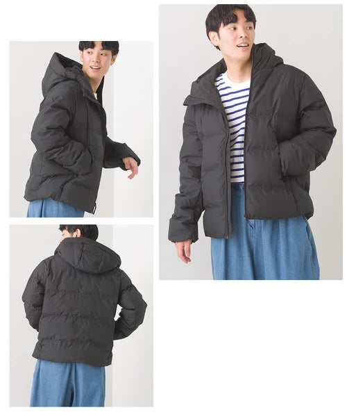 OMNES オムネス 撥水加工シームレス ファイバーダウンブルゾン メンズ Lサイズ ブラック モカ カーキ ダウンジャケット ジャンパー 2024秋冬