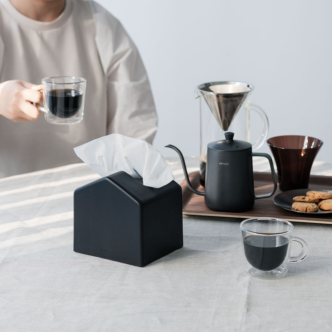 KEYUCA ケユカ ティッシュケース Moi ホワイト ライトグレー ブラック ウォルナット 詰め替えケース コンパクト 省スペース