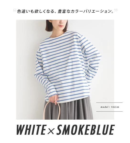 OMNES PURPLE LABEL オムネス パープル レーベル 10番単 ボーダー 裾ラウンド 長袖Tシャツ ロンT 春夏 2025