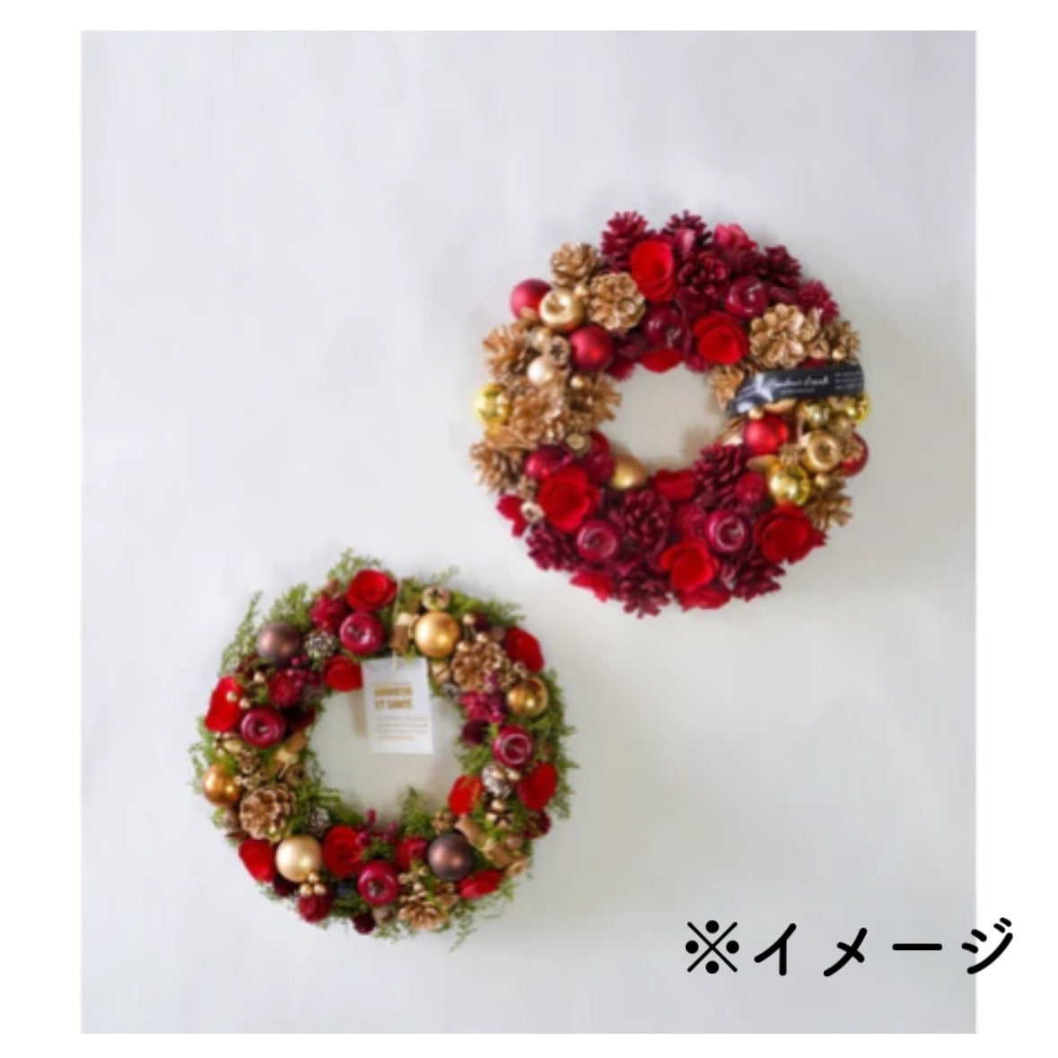 クリスマスリース Mサイズ 22cm Sサイズ 16cmケース入り 天然素材 ウィンターリース Xmasリース 冬飾り 2024新作
