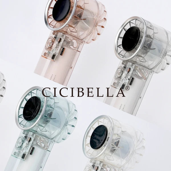 CICIBELLA シシベラ クリアハンディファン 全4色 超大風量 首かけ 扇風機 卓上 小型扇風機 usb 携帯扇風機 ネッククーラー 持ち運び コンパクト 春夏 1年保証 2025新作