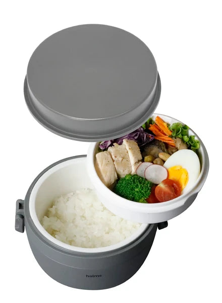 CBジャパン 真空断熱 holms ランチジャー 870ML グレー ベージュ 保温 保冷 ランチボックス お弁当箱 食洗機OK 電子レンジOK