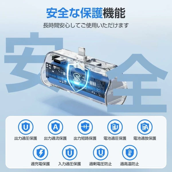 モバイルバッテリー大容量コンパクト ホワイト ブラック 5000mA 2台同時充電