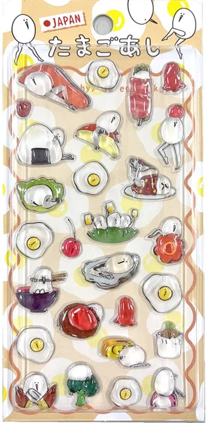 【2月下旬より発送予定】【数量限定】正規品 たまごあし ぷっくりシール 立体シール キャラ スイーツ JAPAN 恐竜 お弁当 いろいろ 大人気