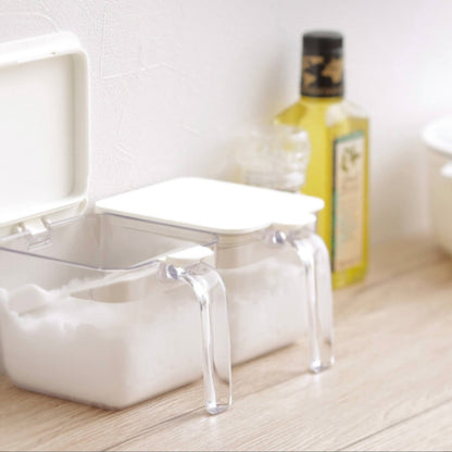 marna マーナ 調味料ポット ワイド600ml ホワイト グレー ブラック GOOD LOCK CONTAINER K775 軽量スプーン付き 密閉 ラベルシール付き 砂糖 塩 キッチン雑貨 キッチン用品