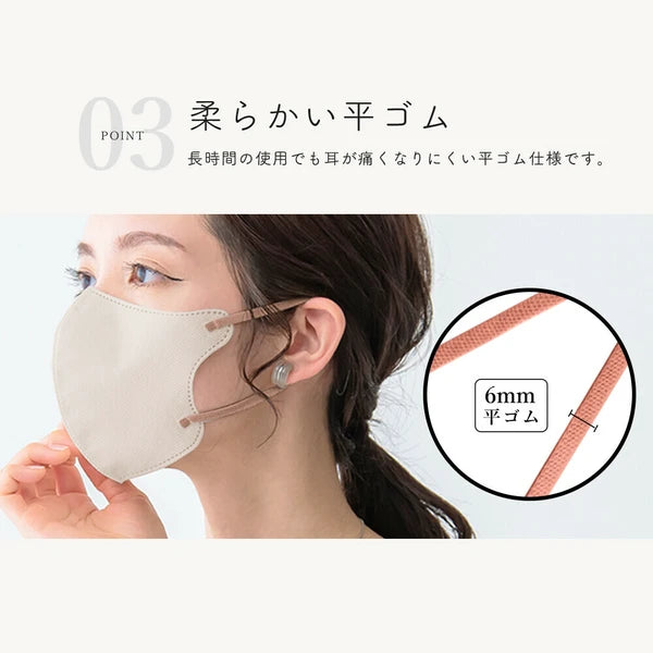 HANAMI ハナミ Cタイプマスク 56枚 ライトラテ グレージュ 保湿対策 丸顔さん向け UV対策 立体マスク 花粉症対策 3層構造 防災 バイカラーマスク 不織布