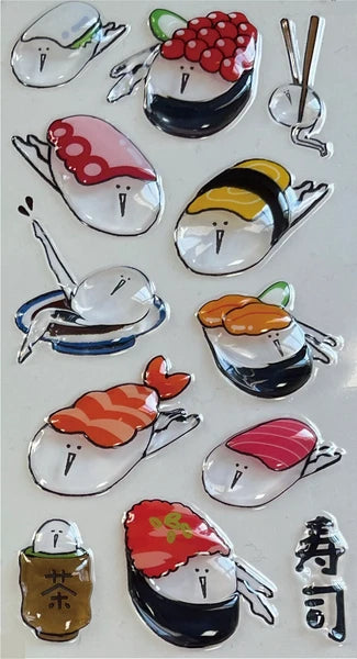 【3月下旬入荷予定】【数量限定】正規品 たまごあし ぷっくりシール 立体シール おめかし フード すし フルーツ パフェ ナンバー 大人気