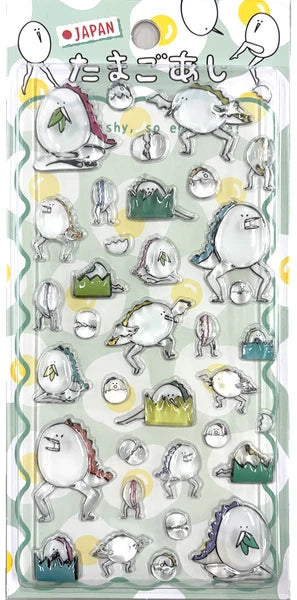 【2月下旬より発送予定】【数量限定】正規品 たまごあし ぷっくりシール 立体シール キャラ スイーツ JAPAN 恐竜 お弁当 いろいろ 大人気