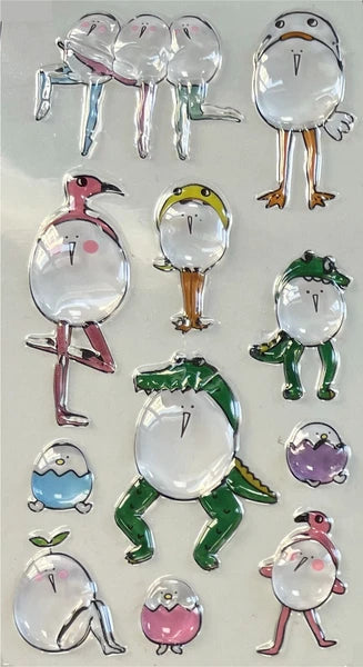 【3月下旬入荷予定】【数量限定】正規品 たまごあし ぷっくりシール 立体シール おめかし フード すし フルーツ パフェ ナンバー 大人気