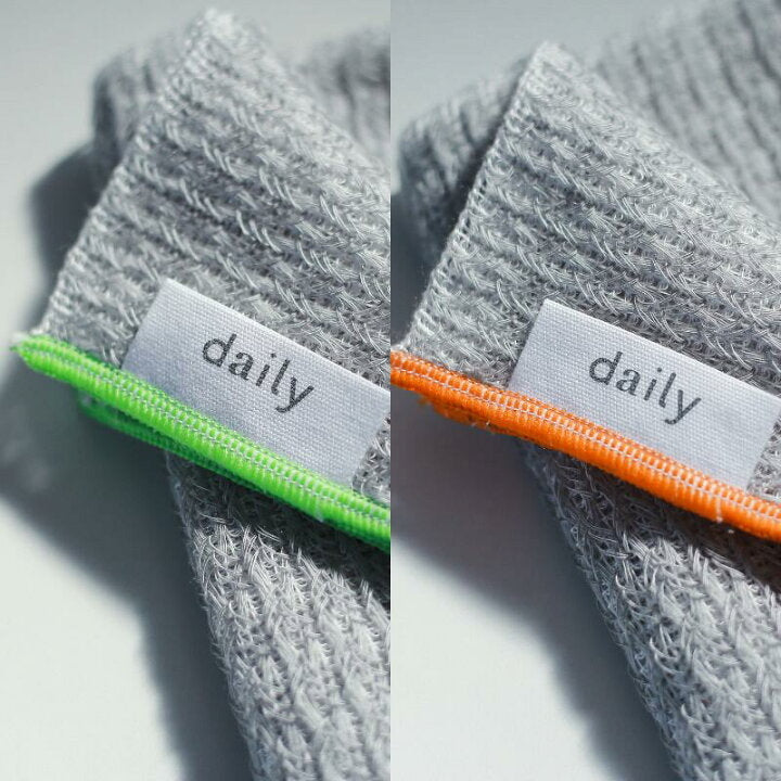 新品 daily mukuri デイリームクリ ボディタオル オレンジ×グリーン2枚セット ポリ乳酸繊維 敏感肌 日本製