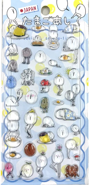 【2月下旬より発送予定】【数量限定】正規品 たまごあし ぷっくりシール 立体シール キャラ スイーツ JAPAN 恐竜 お弁当 いろいろ 大人気