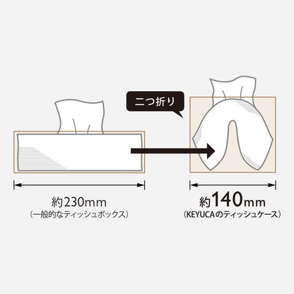 KEYUCA ケユカ クラスタ コンパクトティッシュケース 詰め替え ナチュラル ウォルナット 省スペース