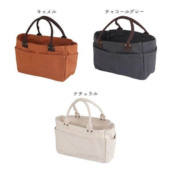 DULTON ダルトン ワンマイルトートバッグ キャメル チャコールグレー ナチュラル 1mile TOTE BAG キャンバス地 仕分けできるポケット ミニトート