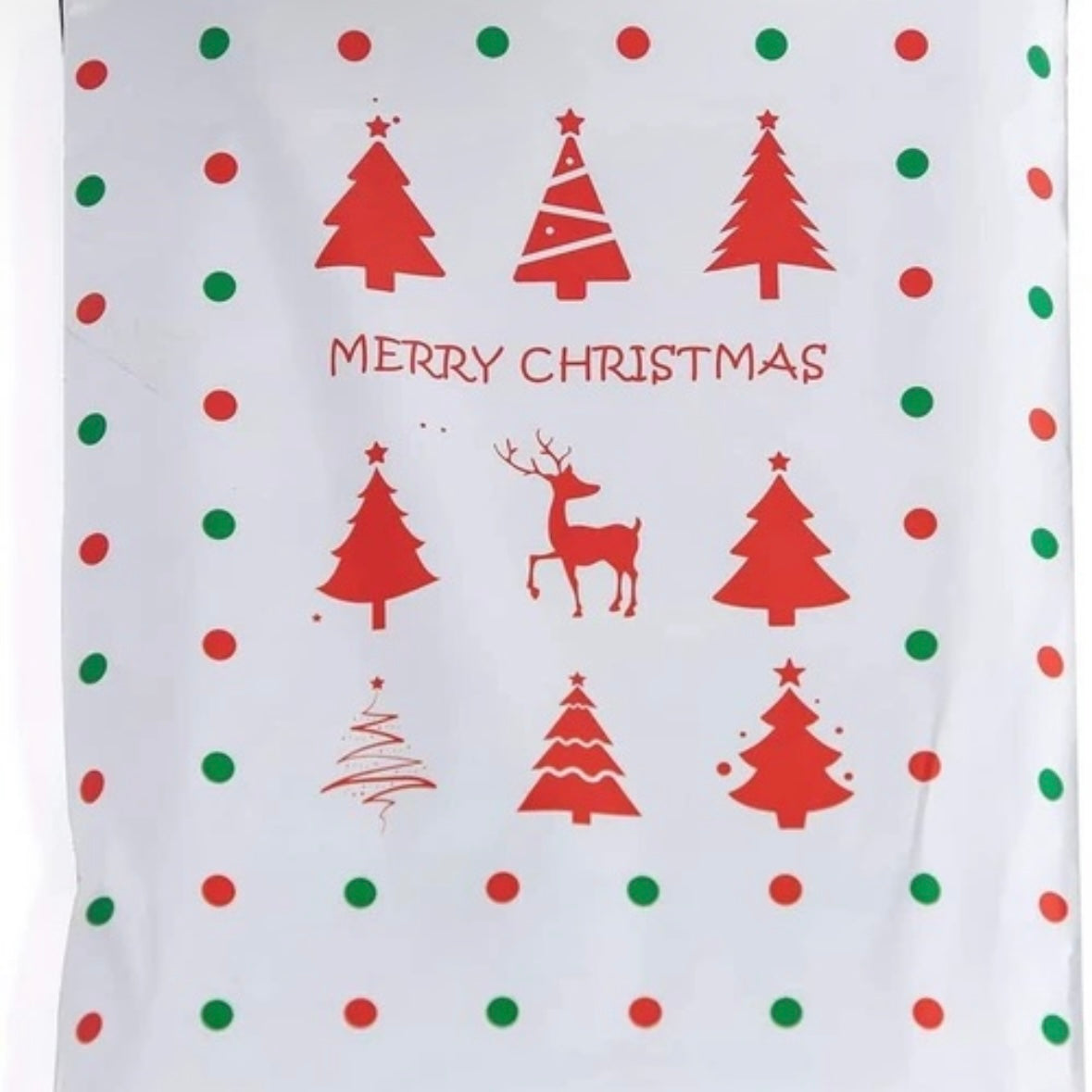 クリスマス2023 宅配用ビニール袋 10枚入り クリスマスツリー柄 宅配袋 PE袋 ラッピング 防水 A4サイズ テープ付き