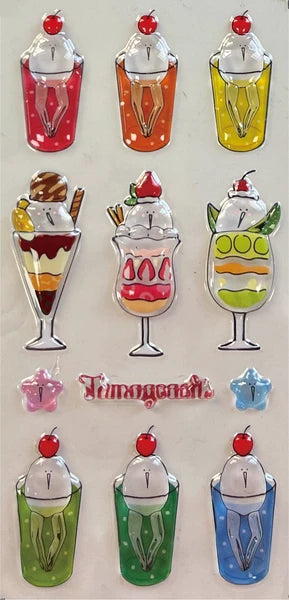 【3月下旬入荷予定】【数量限定】正規品 たまごあし ぷっくりシール 立体シール おめかし フード すし フルーツ パフェ ナンバー 大人気