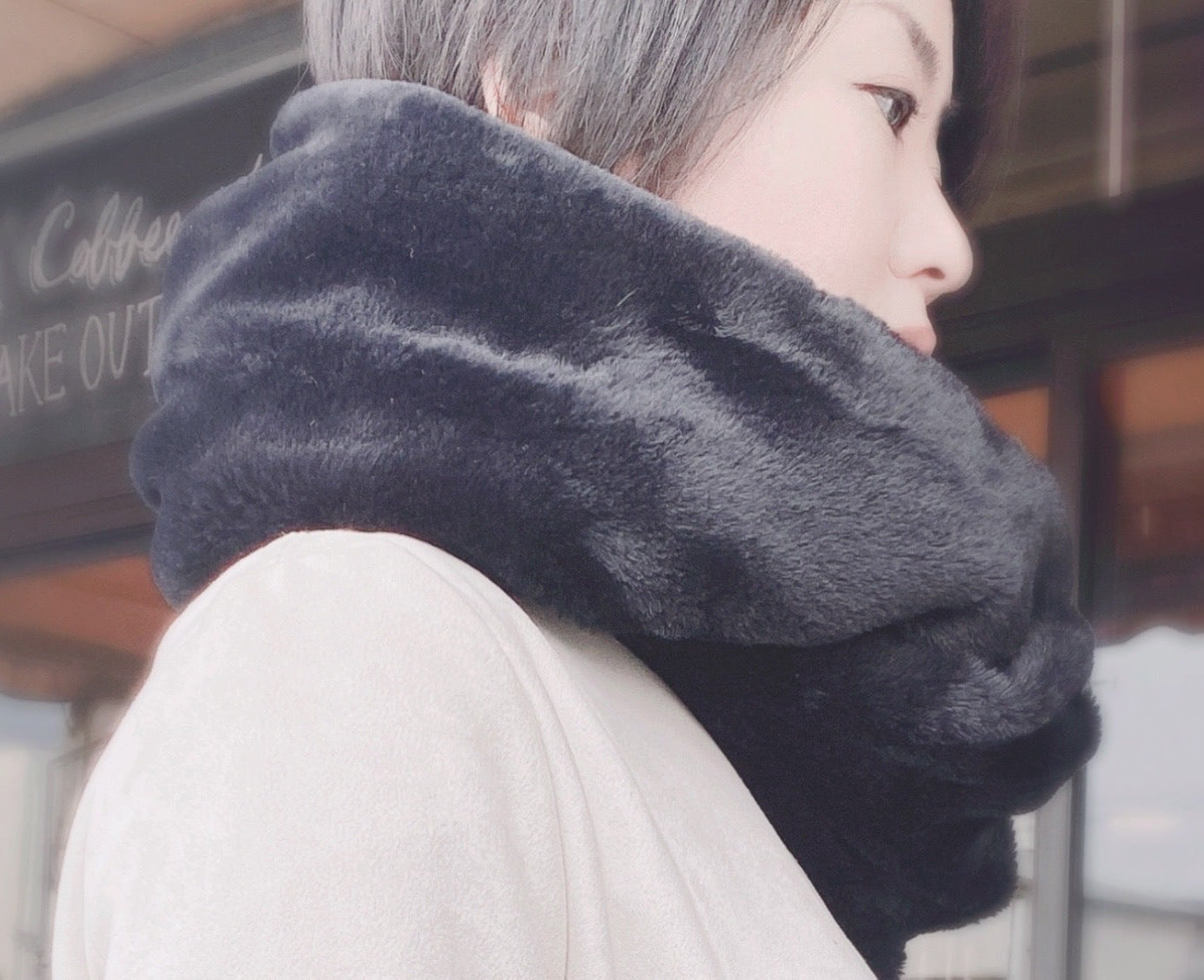 ラビットファー風スヌード・M