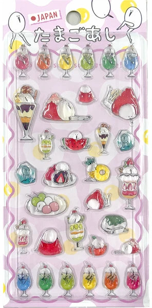 【2月下旬より発送予定】【数量限定】正規品 たまごあし ぷっくりシール 立体シール キャラ スイーツ JAPAN 恐竜 お弁当 いろいろ 大人気